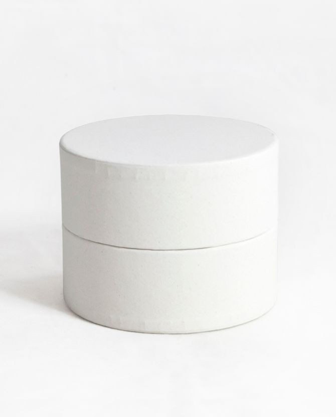 COFANETTO ROTONDO CRUSH 77x60 [N] BIANCO
