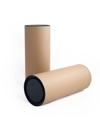 TUBO 121x300 AVANA CON TAPPI IN METALLO NERI [P1]